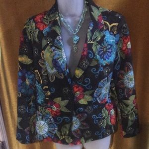 Chicos cotton blazer sz 1